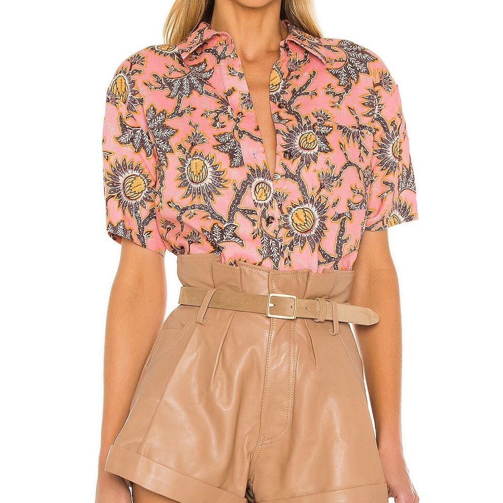 Alc sterling button up shirt in pink orange new no tags